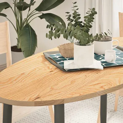 Produktbild von Möbel Tischplatte 120x60x2 cm Massivholz Eiche Oval - Tischplatten &54949