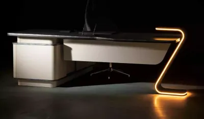 Productafbeelding van Bureau met LED-verlichting, design bureau, kantoormeubilair, bureaus, 250 cm