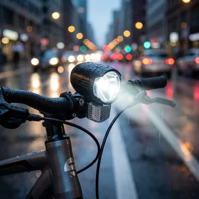 Produktbild von Büchel Shiny 80 LED Fahrrad-Frontlicht mit Standlicht und Sensor - StVZO zuge...