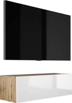 Obrázok produktu pre RTV DMG Zavesená TV skrinka - Moderný dizajn Š: 100 cm, V: 34 cm, H: 32 cm. TV lowboard, TV doska, TV komoda zavesená, lowboard TV skrinka