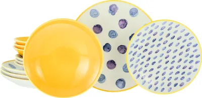 Produktbild von CreaTable, 24177, Maisie Bunt, Tellerset 12-tlg, Steinzeug
