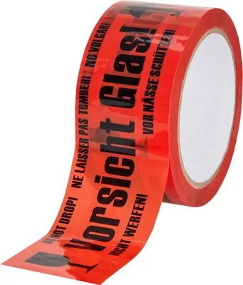 Produktbild von baytronic Warn Klebeband PP "Vorsicht Glas" 50 mm x 66 m
