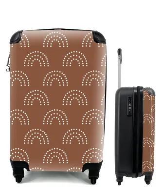 Produktbild von MuchoWow® Koffer Handgepäck Trolley Rollkoffer Kleine Reisekoffer mit 4 Rollen - Muster - Regenbogen - Punkte - Cabin Size < 55x40x23 cm & 55x40x20 cm - Kinderkoffer - Kabinenkoffer - Boardgepäck - Reise-Box - Reisekoffer - Reisegepäck - Koffer mit Bild - Trolley für Kinder