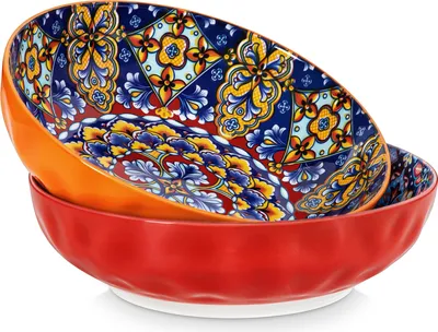 Produktbild von 2-tlg Salatschüssel für 2 Personen, Schüssel-Set aus Porzellan, Schalen Set, für Ramen, Dessert, Suppen, Müsli, Pasta