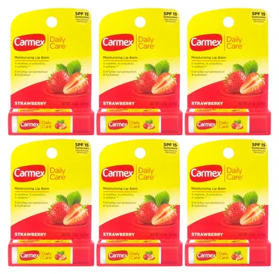 Obrázek produktu pro CARMEX – Balzám na rty – Výhodné balení 6 ks – Jahodový – SPF 15