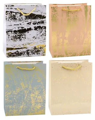 Productafbeelding van Elegante gouden ornamenten cadeautas 23 x 18 x 10 cm