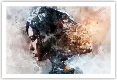 Produktbild von Poster - Poster ohne Rahmen - Frau Abstraktion - 91,5x61 cm - Wand Bild - Wanddeko - Wandbilder - Kunstposter - Wandposter - Bilder - Kunstdruck - Wanddekoration - Wandbild - P2XAA91x61-3956