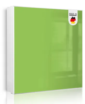 Produktbild von banjado Schlüsselkasten aus Metall, 30x30cm groß mit 32 Haken, als Magnettafel nutzbar, Korpus weiß, Anschlag links, Limettengrün [SKGW2-0016]