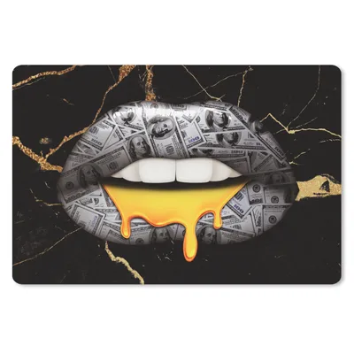 Produktbild von MuchoWow® Mauspad Mousepad Lippen - Geld - Abstrakt 27x18 cm - Mousepads - Maus Mat - Pad - Mausunterlage - Büroartikel - Desk Matten