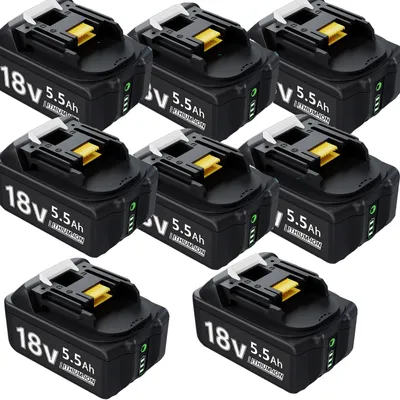 Obrázek produktu pro 18V Li-ion akumulátor pro nářadí Makita, kapacita 5,5 Ah, LED displej, 8 kusů
