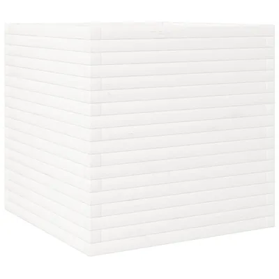 Image de Jardinière blanc 70x70x68,5 cm bois de pin massif