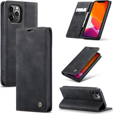 Produktbild von Caseme 013 iPhone 12 Pro Max Hülle Klapphülle Geldbörse - Schwarz