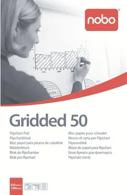 Image de Bloc flipchart 65x100cm 50 feuilles quadrillées blanc.