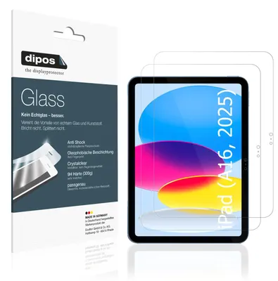 Produktbild von 2x Schutzfolie für Apple iPad 11 Zoll A16 11. Gen 2025 matt - Anti-Shock 9H Folie dipos Glass Kunststoffglas