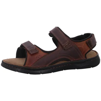 Produktbild von Sandalen aus echtem Leder mit individuell anpassbarem Klettverschluss in Braun