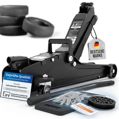 Produktbild von Tarpofix Wagenheber hydraulisch 2,5 t Rangierwagenheber flach 85-380 mm Autoheber für Pkw SUV Sportwagen tiefergelegt Schwarz