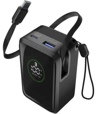 Produktbild von Cellularline Retractable Power10.000mAh 45W, Powerbank 1x USB Type-C und 1x USB Type-A inkl.