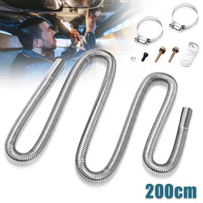 Produktbild von Eikuavons Abgasschlauch mit zwei Edelstahlschellen 200cm Klemmen φ25mm Abgasrohr
