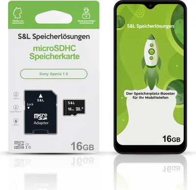 Produktbild von microSD Speicherkarte S&L für Sony Xperia 1 II - Speicherkapazität: 16 GB