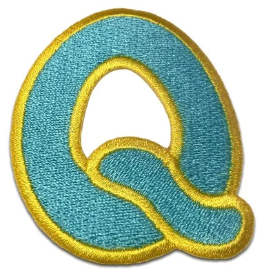 Produktbild von Buchstabe Q - 6.3x5.2cm: Alphabet Buchstaben Einzeln Auswählbar - Aufnäher, Bügelbild, Aufbügler, Applikationen, Patches, Flicken, Zum Aufbügeln
