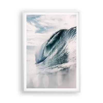 Produktbild von Gerahmtes Poster - Weißer Rahmen - Welle Meer Ozean - 70x100 cm - Wand Bild - Wanddeko - Wandbilder - Kunstposter - Wandposter - Bilderrahmen - Bilder - Kunstdruck - Wanddekoration - P2WPA70x100-4516