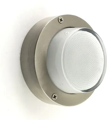 A close-up, studio shot of a wall-mounted light fixture.