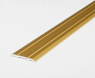 Produktbild von PROVISTON | Übergangsprofil | Aluminium eloxiert | Goldfarbig | Breite 24.5 mm | Höhe 1.25 mm | Länge 1000 mm | Gebohrt | Übergangsschiene | Übergangsleiste | Bodenprofil | Abdeckleiste | 1 Stück