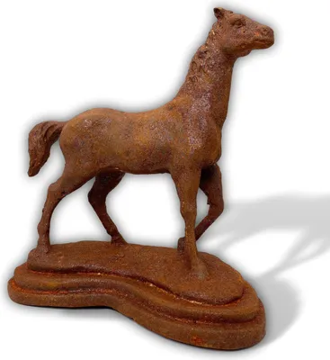 Produktbild von Skulptur Pferd Statue Figur Eisen Rost Garten Dekoration 31cm Antik-Stil