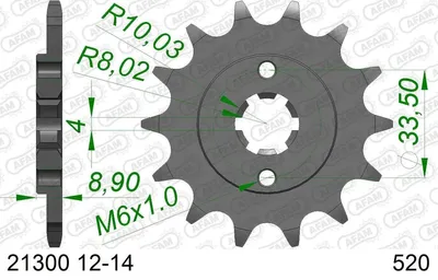 Produktbild von AFAM Kettenritzel 21300-13 vorne Stahl