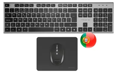 Produktbild von Tacens 6ZENITHPT, Kabellos, RF Wireless, Membran Key Switch, QWERTY, Grau, Maus enthalten