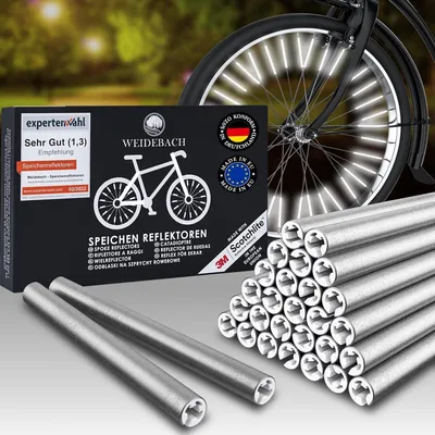 Produktbild von 36 Stück Speichenreflektoren für Fahrräder, zugelassene Reflektoren für Fahrradspeichen, Fahrradspeichenreflektoren für maximale Sichtbarkeit im Straßenverkehr