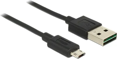 Produktbild von DeLOCK 84804, 0,2 m, USB A, Micro-USB B, USB 2.0, 0,48 Gbit/s, Schwarz