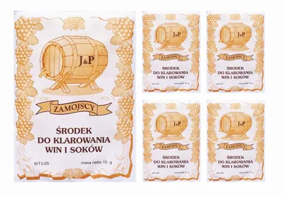 Zdjęcie produktu dla HUGBERT środek klarujący na 25 litrów, do soku winnego środek klarujący, klarujący, drożdże, 5 sztuk