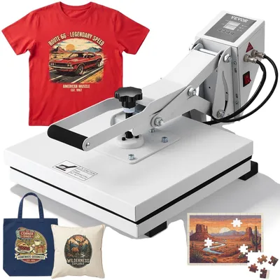Immagine prodotto di Pressa termica VEVOR, pressa termica per magliette, riscaldamento rapido, pressa termica ad alta pressione 15 x 15, potente stampante digitale industriale a sublimazione per vinile a trasferimento termico