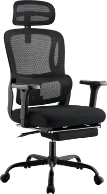 Produktbild von Ergonomischer Bürostuhl – Bürostuhl – verstellbare Kopfstütze und Lordosenstütze – rückenfreundlich