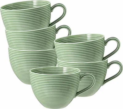Produktbild von Seltmann Weiden Beat Salbeigrün Milchkaffeeobertasse 0,35 l 6er Set