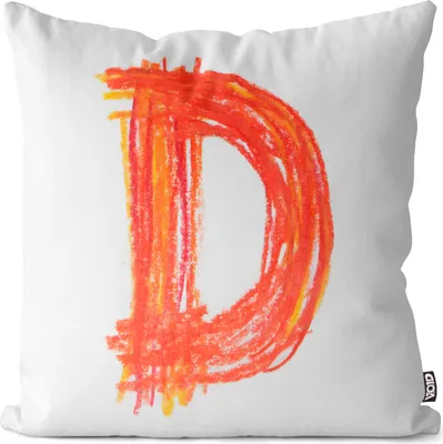 Produktbild von VOID D Buchstabe Namen Buntstift Kissenbezug Kissenhülle Sofakissen Kissen Deko Outdoor-Kissen Dekokissen