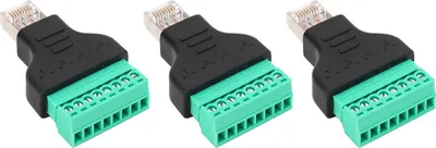 Obrázok produktu pre 3 ks adaptér skrutkovej svorky RJ45 so závitom RJ45 na 8 pinový sieťový konektor Zváranie