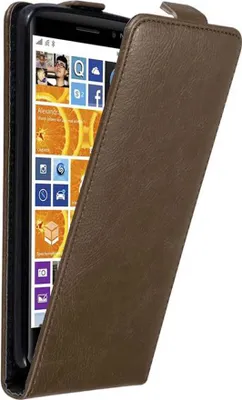 Produktbild von Cadorabo Hülle für Nokia Lumia 830 Schutz Hülle in Braun Flip Etui Handyhülle Case Cover