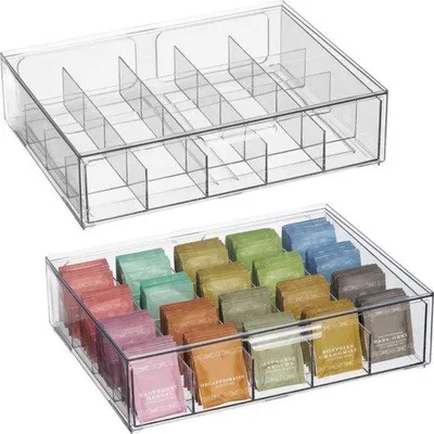 Produktbild von Famanu Sortierbox Set von 2 - Viel Platz für Teebeutel, Kaffeekapseln und mehr