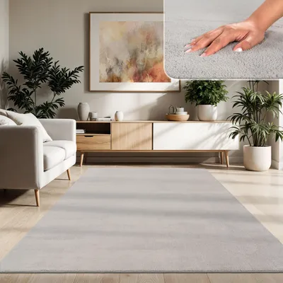 Immagine prodotto di Tappeto moderno per soggiorno a pelo corto lavabile in morbida pelliccia antiscivolo dimensioni 300x400 cm