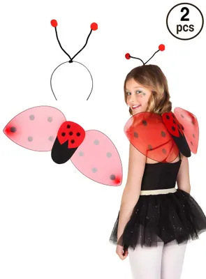 Productafbeelding van Boland 52853, Kostuumset voor carnaval, Volwassenen, Dames, Vlinder, IJzer, Polyester, Polyethyleen, Polypropyleen (PP), Zwart, Rood, Transparant