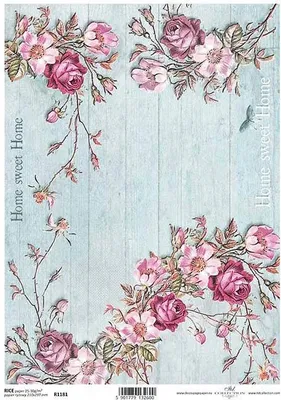 Zdjęcie produktu dla Papier ryżowy do decoupage ITD-R1181 / kwiaty