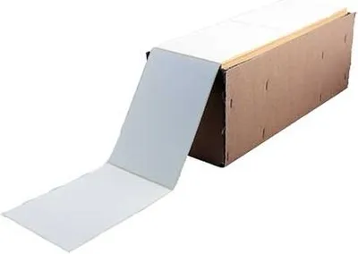Productafbeelding van Etikettenrol - Thermodirect, 110 x 162 mm, in Leporello-vouw, 2000 etiketten per doos, permanent