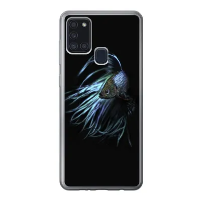 Produktbild von MuchoWow® Handyhülle Schutzhülle Hülle für Samsung Galaxy A21s Fische - Meerestiere - Blau - Schwarz Silikon Softcase Handy Hülle