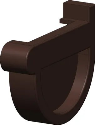 Produktbild von Dachrinne Halbrund 60mm Einzelteile | Endstück Endkappe Rechts Braun | Kunststoff PVC Fallrohr DN60 | Gartenhaus Carport Terasse