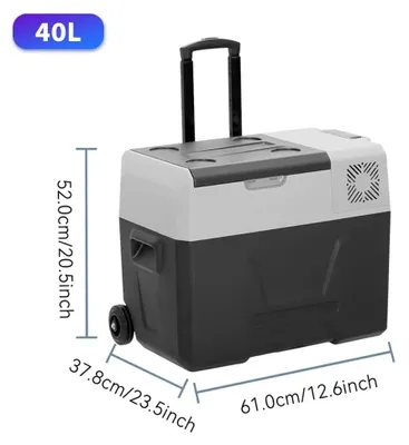 Produktbild von Auto Kühlschrank 40L - Kompressor Kühlbox Gefrierbox - 12V/24V DC - -20°C bis 20°C - Tragbar für Auto Wohnmobil Camping Reise