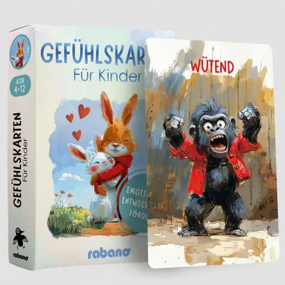 Produktbild von RABANO 50 Gefühlskarten für Kinder - Tiere
