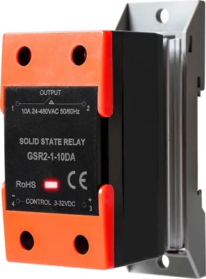 Image de GSR2-1 Relais statique rail DIN 10A SSR avec dissipateur,DC, monophasé AC