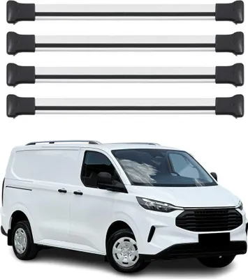 Immagine prodotto di Portapacchi per Ford Transit Custom / Tourneo Custom 2023-2025 75kg alluminio argento 4x